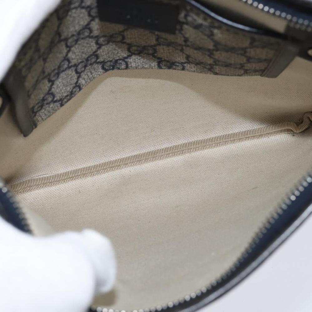 GUCCI GG Supreme Sherry Line Shoulder Bag PVC Navy Silver 246413 Auth 150735 - Picture 10 of 16